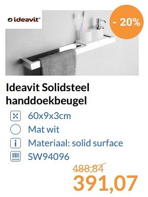 Promoties Ideavit solidsteel handdoekbeugel - Ideavit - Geldig van 01/08/2017 tot 31/08/2017 bij Sanitairwinkel