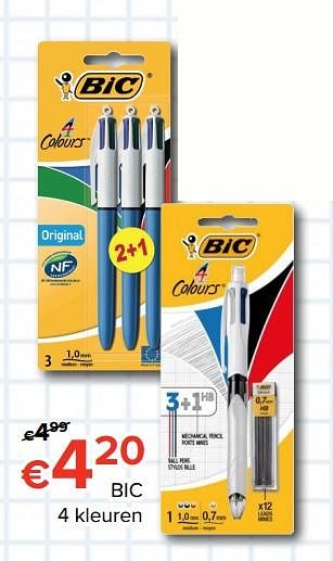 Promoties Bic 4 kleuren - BIC - Geldig van 11/08/2017 tot 10/09/2017 bij Euro Shop