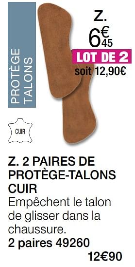 Promotions 2 paires de protège-talons cuir - Produit Maison - Damart - Valide de 06/07/2017 à 15/12/2017 chez Damart