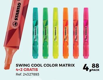 Promoties Swing cool color matrix - Stabilo - Geldig van 01/08/2017 tot 12/09/2017 bij Supra Bazar
