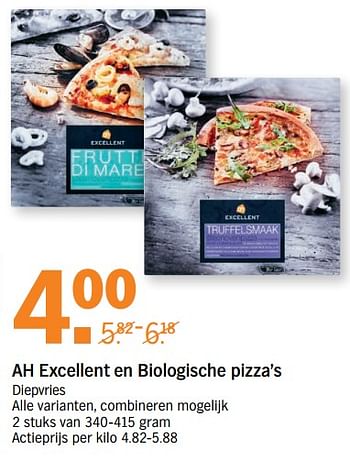 Huismerk Albert Heijn Ah Excellent En Biologische Pizza S Promotie Bij Albert Heijn