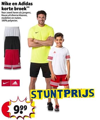 Ineenstorting laten we het doen Dom Huismerk - Kruidvat Nike en adidas korte broek - Promotie bij Kruidvat