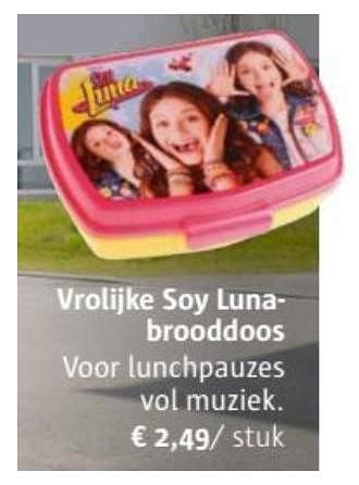Promoties Vrolijke soy luna brooddoos - Soy Luna - Geldig van 01/07/2017 tot 31/08/2017 bij Ava