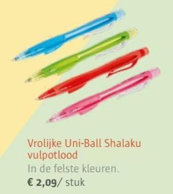 Promoties Vrolijke uni-ball shalaku vulpotlood - Huismerk - Ava - Geldig van 01/07/2017 tot 31/08/2017 bij Ava