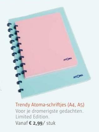 Promoties Trendy atoma-schriftjes - Huismerk - Ava - Geldig van 01/07/2017 tot 31/08/2017 bij Ava