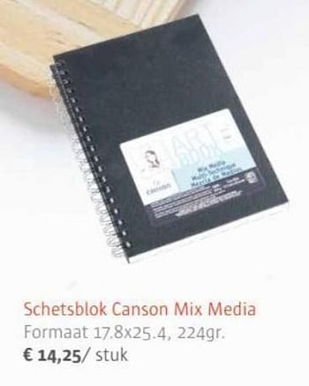 Promoties Schetsblok canson mix media - Canson - Geldig van 01/07/2017 tot 31/08/2017 bij Ava