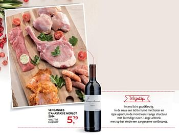 Promotions Vendanges d`anastasie merlot 2014 - Vins rouges - Valide de 26/07/2017 à 08/08/2017 chez Alvo