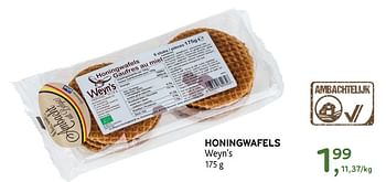 Promoties Honingwafels weyn`s - Weyn's - Geldig van 09/08/2017 tot 22/08/2017 bij Alvo
