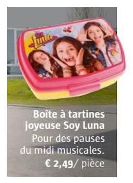 Promotions Boîte à tartines joyeuse soy luna - Soy Luna - Valide de 01/07/2017 à 31/08/2017 chez Ava