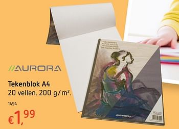 Promoties Tekenblok a4 - Aurora - Geldig van 27/07/2017 tot 20/09/2017 bij Dreamland