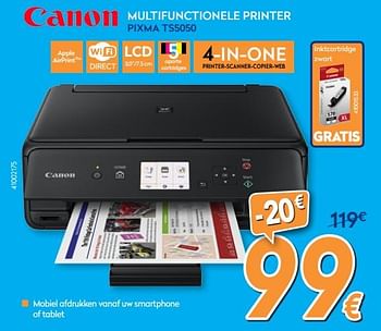 Promoties Canon multifunctionele printer pixma ts5050 - Canon - Geldig van 01/08/2017 tot 27/08/2017 bij Krefel