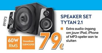 Promoties Trust speaker set tytan 2.1 - Trust - Geldig van 01/08/2017 tot 27/08/2017 bij Krefel
