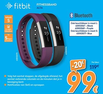 Promoties Fitbit fitnessband alta - Fitbit - Geldig van 01/08/2017 tot 27/08/2017 bij Krefel