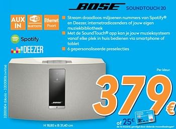 Promotions Bose soundtouch 20 series iii - Bose - Valide de 01/08/2017 à 27/08/2017 chez Krefel