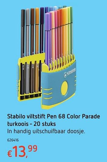 Promoties Stabilo viltstift pen 68 color parade turkoois - Stabilo - Geldig van 27/07/2017 tot 20/09/2017 bij Dreamland