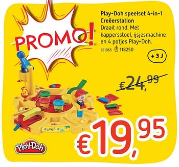 Promoties Play-doh speelset 4-in-1 creëerstation - Play-Doh - Geldig van 27/07/2017 tot 20/09/2017 bij Dreamland
