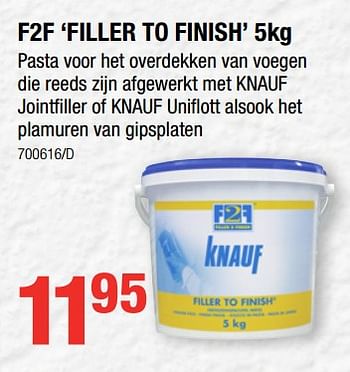 Promotions F2f filler to finish - Knauf - Valide de 10/08/2017 à 27/08/2017 chez HandyHome