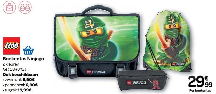 Lego Boekentas ninjago Promotie bij Carrefour