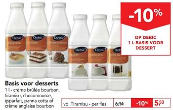 Promotions Basis voor desserts - Debic - Valide de 09/08/2017 à 22/08/2017 chez Makro