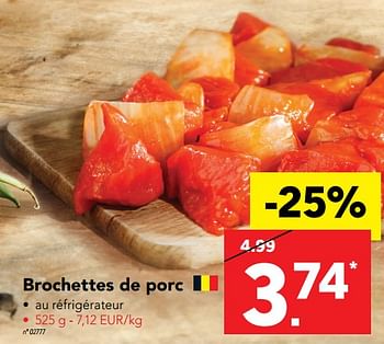 Promotions Brochettes de porc - Produit maison - Lidl - Valide de 14/08/2017 à 19/08/2017 chez Lidl