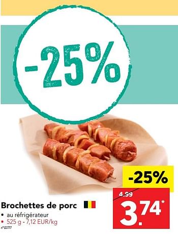 Promoties Brochettes de porc - Huismerk - Lidl - Geldig van 14/08/2017 tot 19/08/2017 bij Lidl