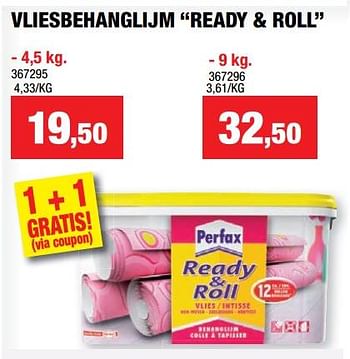 Promoties Vliesbehanglijm ready + roll - Perfax - Geldig van 09/08/2017 tot 27/08/2017 bij Hubo