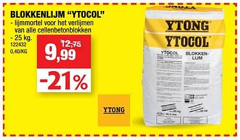 Promoties Ytocol blokkenlijm - Ytong - Geldig van 09/08/2017 tot 27/08/2017 bij Hubo