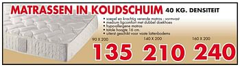 Promoties Matrassen in koudschuim - Huismerk - EmDecor - Geldig van 14/08/2017 tot 30/09/2017 bij Emdecor