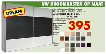 Promoties Dream uw droomkasten op maat -luxe schuifdeurkasten - Huismerk - EmDecor - Geldig van 14/08/2017 tot 30/09/2017 bij Emdecor