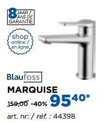 Promotions Marquise wastafelkranen - robinets de lavabo - Blaufoss - Valide de 01/08/2017 à 27/08/2017 chez X2O