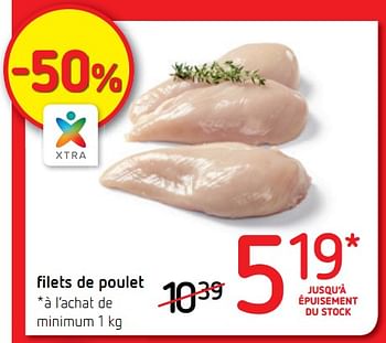 Promoties Filets de poulet - Huismerk - Spar Retail - Geldig van 10/08/2017 tot 23/08/2017 bij Spar (Colruytgroup)