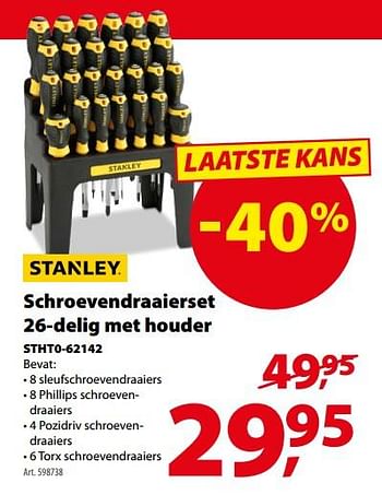 Promotions Schroevendraaierset 26-delig met houder stht0-62142 - Stanley - Valide de 16/08/2017 à 29/08/2017 chez Gamma