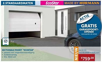 Promotions Sectionale poort ecostar - Hörmann - Valide de 22/08/2017 à 25/09/2017 chez Zelfbouwmarkt