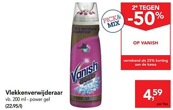Promotions Vlekkenverwijderaar power gel - Vanish - Valide de 23/08/2017 à 05/09/2017 chez Makro