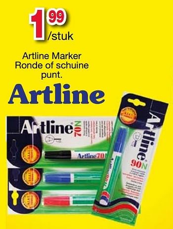 Promoties Artline marker ronde of schuine punt. - Artline - Geldig van 10/08/2017 tot 04/09/2017 bij Deproost