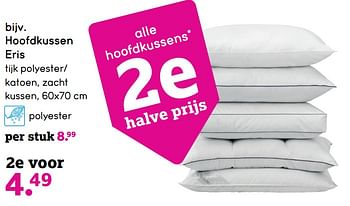 Promotions Hoofdkussen eris - Produit maison - Leen Bakker - Valide de 14/08/2017 à 27/08/2017 chez Leen Bakker