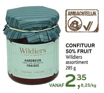 Promoties Confituur 50% fruit wildiers - WILDIERS - Geldig van 23/08/2017 tot 05/09/2017 bij Alvo