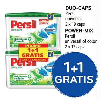 Promotions Duo-caps persil universal, power-mix universal of color - Persil - Valide de 23/08/2017 à 05/09/2017 chez Alvo