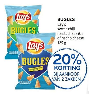 Promoties Bugles lay`s - Lay's - Geldig van 23/08/2017 tot 05/09/2017 bij Alvo