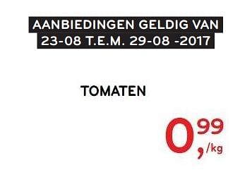 Promoties Tomaten - Huismerk - Alvo - Geldig van 23/08/2017 tot 29/08/2017 bij Alvo