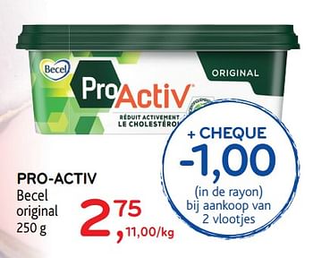 Promoties Pro-activ becel original - Becel - Geldig van 23/08/2017 tot 05/09/2017 bij Alvo