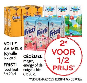 Promoties Volle aa-melk joyvalle, fristi, cecemel - Huismerk - Alvo - Geldig van 23/08/2017 tot 05/09/2017 bij Alvo
