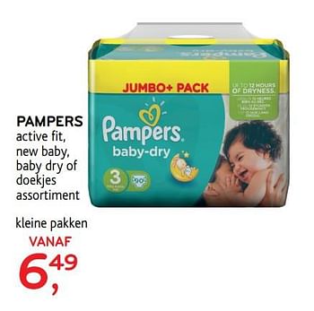 Promotions Pampers active fit, baby dry kleine pakken - Pampers - Valide de 23/08/2017 à 05/09/2017 chez Alvo