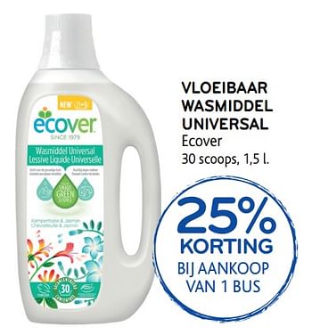 Promotions Vloeibaar wasmiddel universal ecover - Ecover - Valide de 23/08/2017 à 05/09/2017 chez Alvo