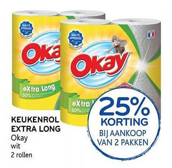 Promoties Keukenrol extra long okay - Huismerk - Okay  - Geldig van 23/08/2017 tot 05/09/2017 bij Alvo