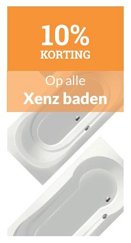 Promoties 10% korting op alle xenz baden - Xenz - Geldig van 01/09/2017 tot 30/09/2017 bij Sanitairwinkel