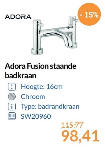 Promoties Adora fusion staande badkraan - Adora - Geldig van 01/09/2017 tot 30/09/2017 bij Sanitairwinkel