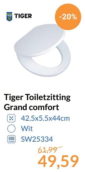 Promoties Tiger toiletzitting grand comfort - Tiger - Geldig van 01/09/2017 tot 30/09/2017 bij Sanitairwinkel