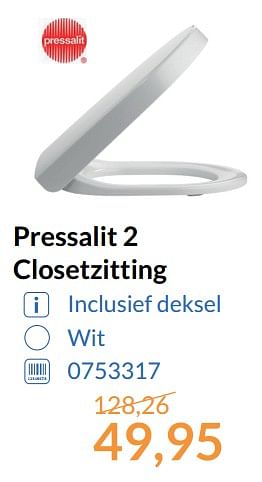 Promoties Pressalit 2 closetzitting - Pressalit - Geldig van 01/09/2017 tot 30/09/2017 bij Sanitairwinkel