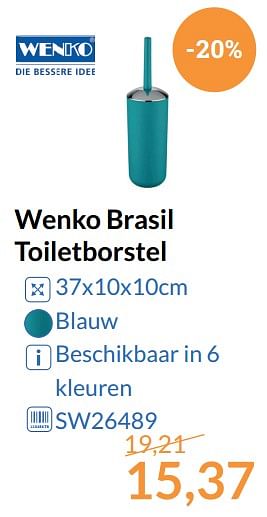 Promoties Wenko brasil toiletborstel - Wenko - Geldig van 01/09/2017 tot 30/09/2017 bij Sanitairwinkel